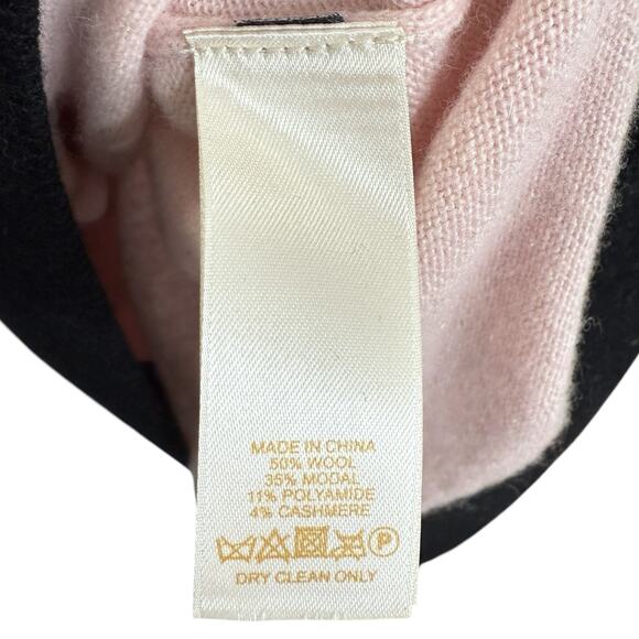 Kate‎ Spade Revolve M Colorblock Crewneck Sweater Pink Maroon Wool Cashmere Twee - Picture 8 of 10